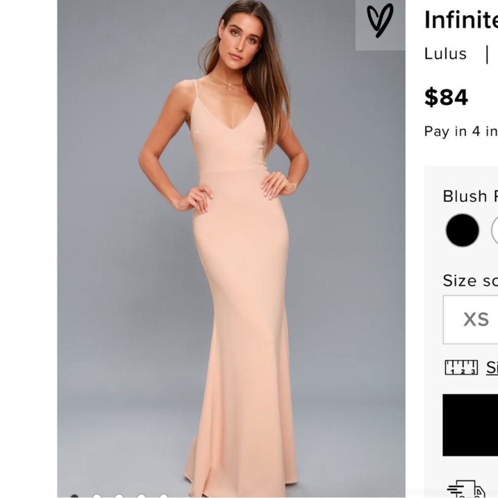 Lulu's Pink Sleeveless V-Neck Gown